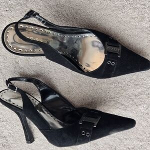 BCBGirls Black Pointed Slingback Heels